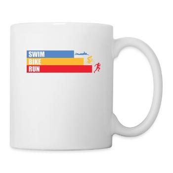 Triathlon Schwimmen Radfahren Laufen Sport - Tasse - Weiß - Rechts