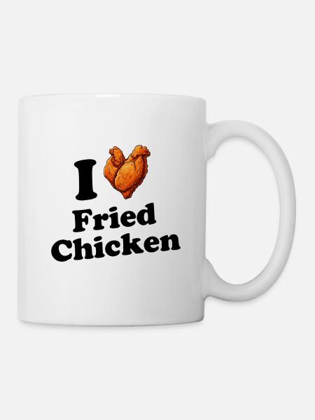 Ich liebe Brathähnchen - Tasse - Weiß