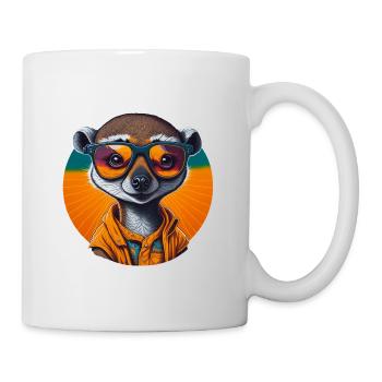 Cool Look Meerkat | Sonnenbrillen Erdmännchen - Tasse - Weiß - Rechts