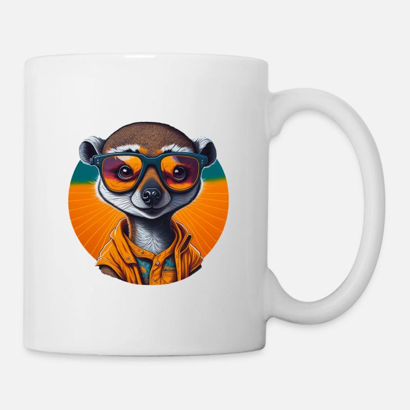 Suricate au look cool | Suricates de lunettes de soleil - Mug blanc - blanc