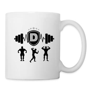 Bodybuilding Gym Name Buchstabe Training D - Tasse - Weiß - Rechts