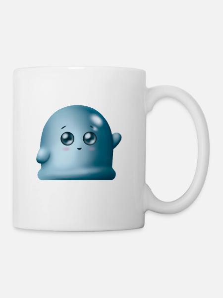 Niedlicher Slime winkt - Typisch Anime & Manga - Tasse - Weiß