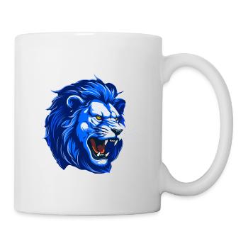 Tête de Lion Tête de Lion Bleue - Mug blanc - blanc - Droite