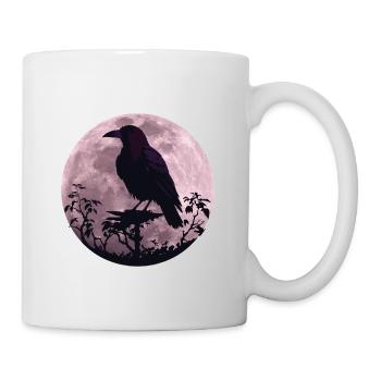 Raven in full moon light - Mug - white - Right