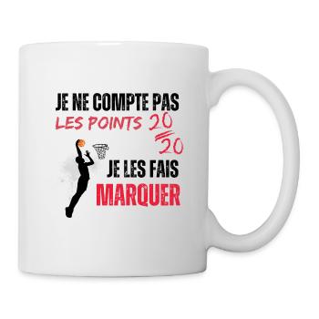 JE NE COMPTE PAS LES POINTS JE LES FAIS MARQUER - Mug blanc - blanc - Droite