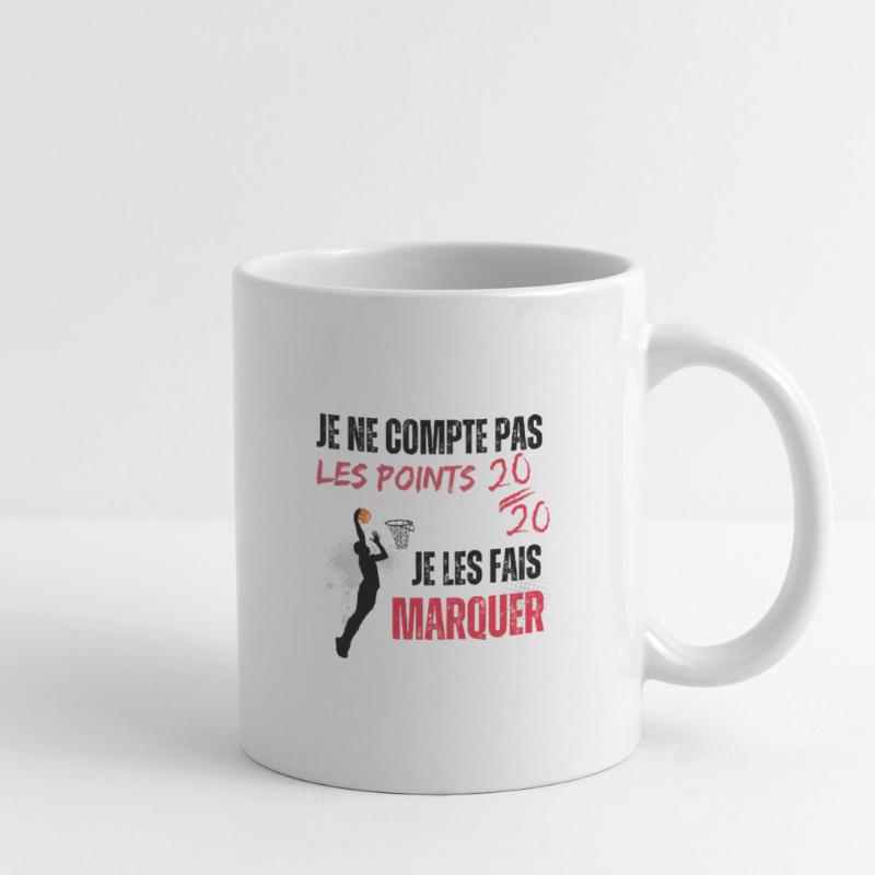 JE NE COMPTE PAS LES POINTS JE LES FAIS MARQUER Mug blanc