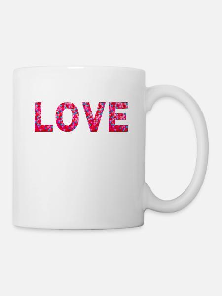 Heartfelt Typography Love Love - Mug - white