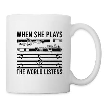 Joueur de hautbois Hautbois Basoonist Marching Band Instrumen - Mug blanc - blanc - Droite