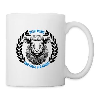 Schaf bleib ruhig und folge der Herde - Tasse - Weiß - Rechts