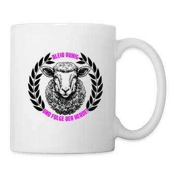Schaf bleib ruhig und folge der Herde - Tasse - Weiß - Rechts