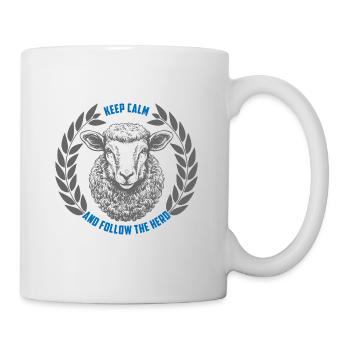 Les moutons restent calmes et suivent le troupeau - Mug blanc - blanc - Droite