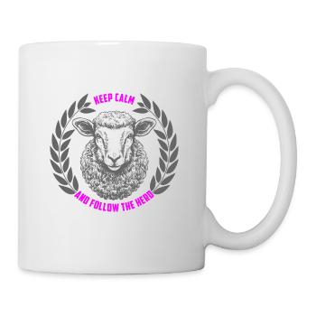 Les moutons restent calmes et suivent le troupeau - Mug blanc - blanc - Droite