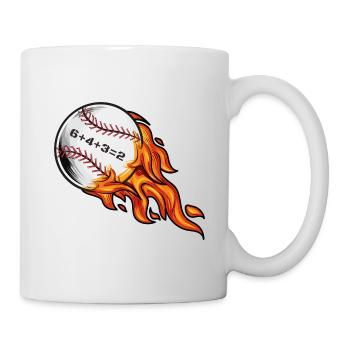 Baseball 6432 Double Play 6+4+3=2 Softball Math - Mug - white - Right