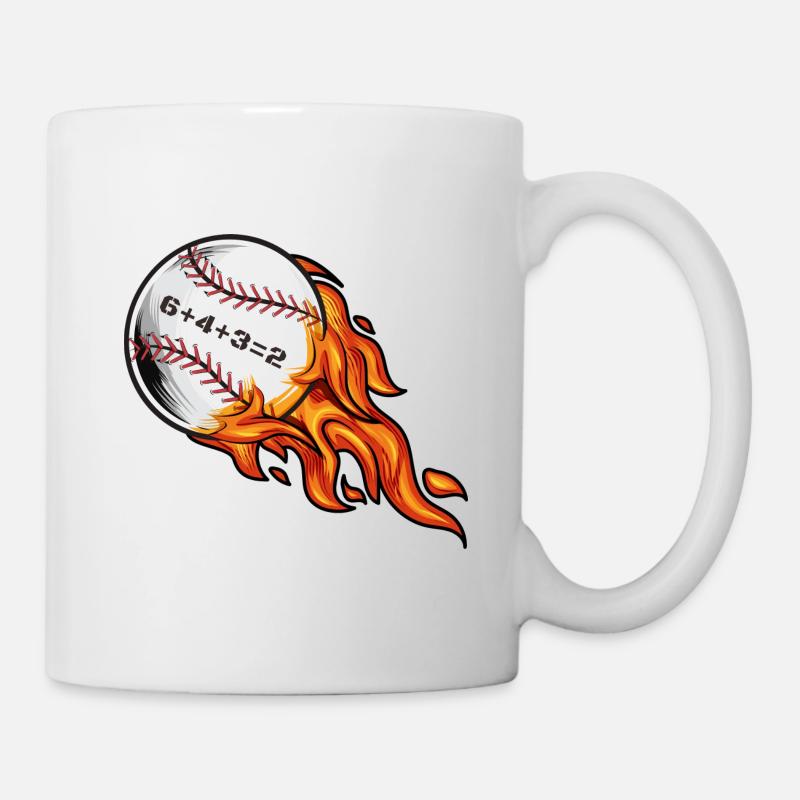Baseball 6432 Double Play 6+4+3=2 Softball Mathematik - Tasse - Weiß