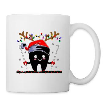 Dents Renne Noël Dentisterie Dentaire Dentistes - Mug blanc - blanc - Droite