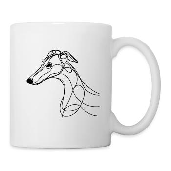Wippet Windhund Hund Linie Design Line Art - Tasse - Weiß - Rechts