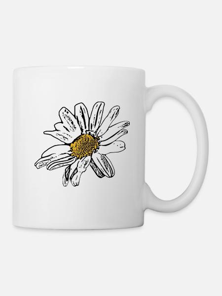 Blume weiß weiße Blumen Geschenk - Tasse - Weiß