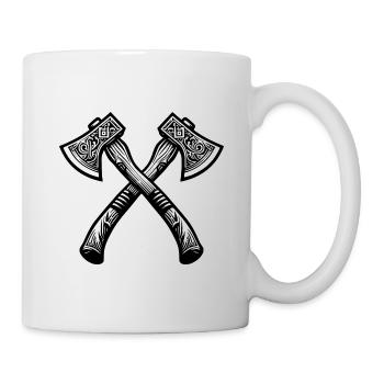 Gekreuzte Axt - Tasse - Weiß - Rechts