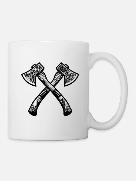 Gekreuzte Axt - Tasse - Weiß