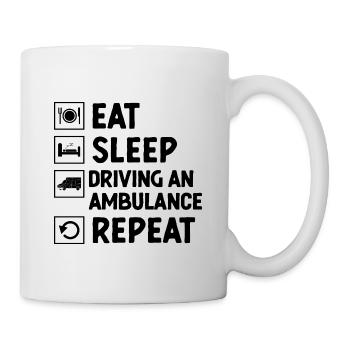 Manger Dormir Conduire Une ambulance Répéter EMS Driver P - Mug blanc - blanc - Droite