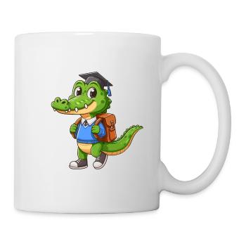 Crocodile Student School Enrollment First Year School Day - Mug - white - Right