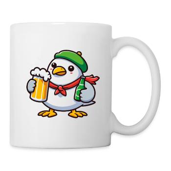North Sea Seagull Bière Chope Bière Célébration Chapeau d’anniversaire - Mug blanc - blanc - Droite