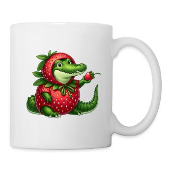 Crocodile en costume de fraise - Mug blanc - blanc - Droite