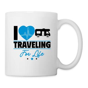 Travel forever – go on an adventure with a motorhome - Mug - white - Right