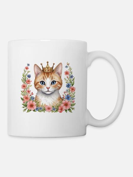 Adorable chat princesse - Mug blanc - blanc