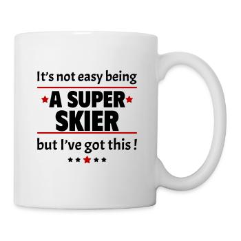 It's not easy to be a super skier! - Mug - white - Right