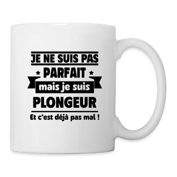 Pas parfait, mais plongeur,plongée - Mug blanc - blanc - Droite