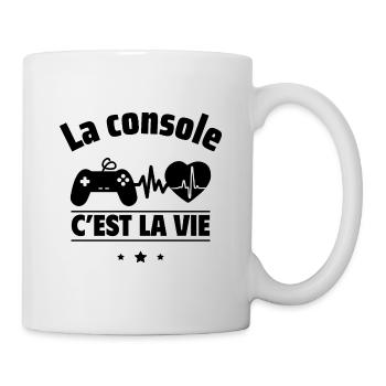 La console, c'est la vie,Geek,Gamer,Gaming - Mug blanc - blanc - Droite