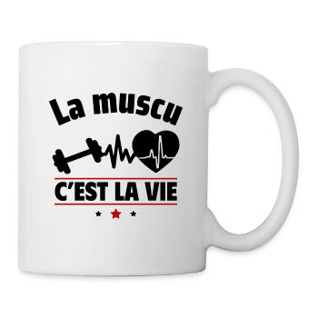 la muscu c est la vie,Musculation,muscu - Mug blanc - blanc - Droite