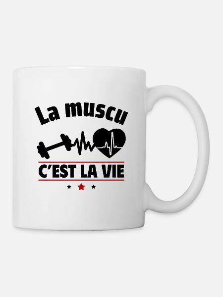 la muscu c est la vie,Musculation,muscu - Mug blanc - blanc