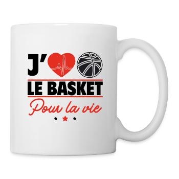 Ich liebe Basketball fürs Leben,Basketball,Basketball - Tasse - Weiß - Rechts