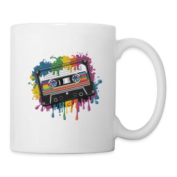80s Retro Cassette Splash Classic Cassette Tape - Tasse - Weiß - Rechts