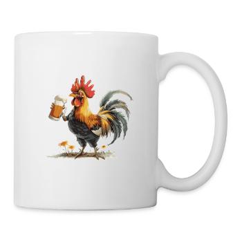 Hahn Bier Lustig - Tasse - Weiß - Rechts