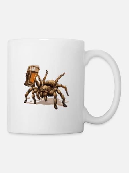 Tarantula Bier Lustig - Tasse - Weiß