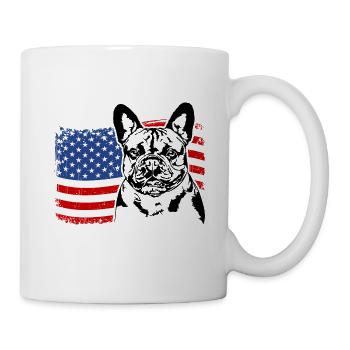 Bouledogue français Drapeau américain Wilsigns - Mug blanc - blanc - Droite