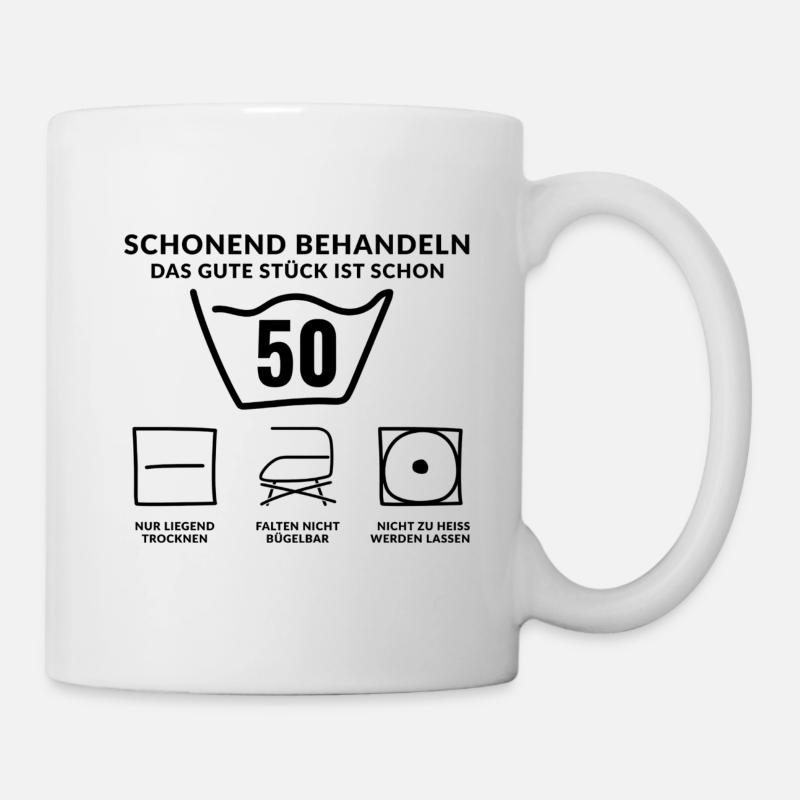 50th Birthday Washing Symbol Funny - Mug - white