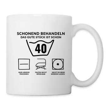 40th Birthday Funny Print with Lingerie Symbol - Mug - white - Right