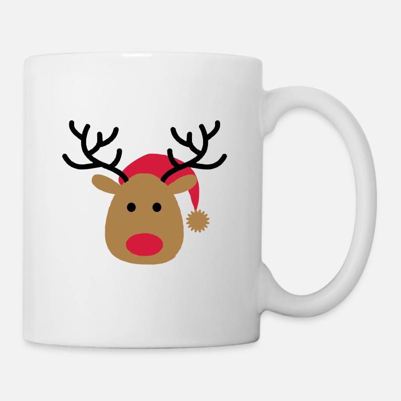 Lustiges Design von einem Elch zu Weihnachten - Tasse - Weiß