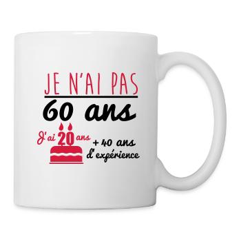pas 60 ans anniversaire,cadeau d'anniversaire - Mug blanc - blanc - Droite