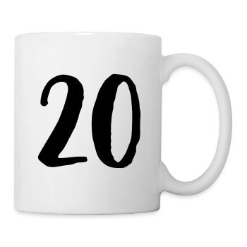 20 anniversaire année numéro numéro de cadeau - Mug blanc - blanc - Droite