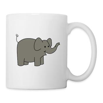 Éléphant - Mug blanc - blanc - Droite