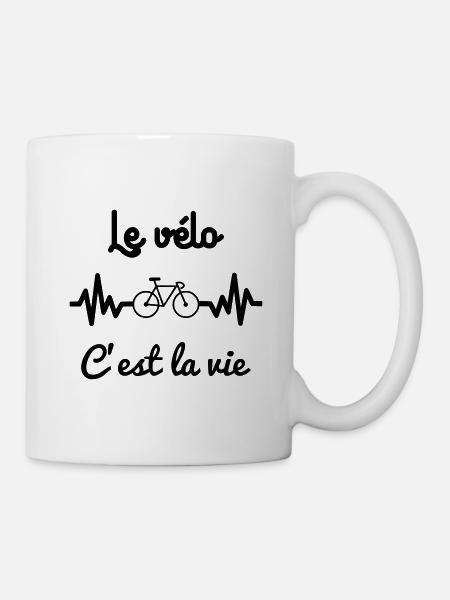 le vélo c est la vie,cyclismecycliste - Mug blanc - blanc