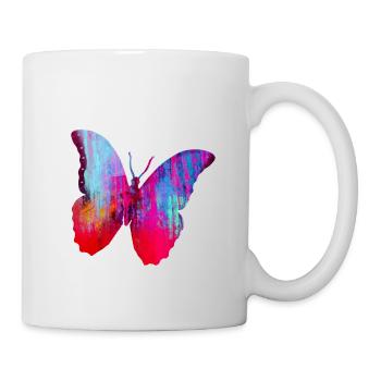 papillon, graffiti, peinture, rouge, rose - Mug blanc - blanc - Droite