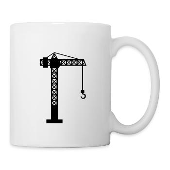 Kran Baustelle - Tasse - Weiß - Rechts