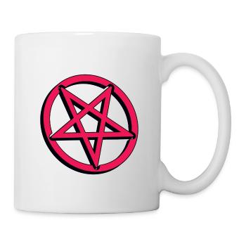 Pentagramm / pentagram / pink - Tasse - Weiß - Rechts