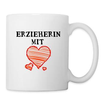 Erzieherin mit Herz - Tasse - Weiß - Rechts